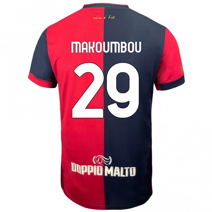 Kandiny Niño Camiseta Antoine Makoumbou #29 Rojo Azul Más Oscuro 1ª Equipación 2024/25 La Camisa Chile