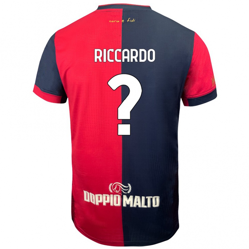 Kandiny Niño Camiseta Riccardo Congiu #0 Rojo Azul Más Oscuro 1ª Equipación 2024/25 La Camisa Chile