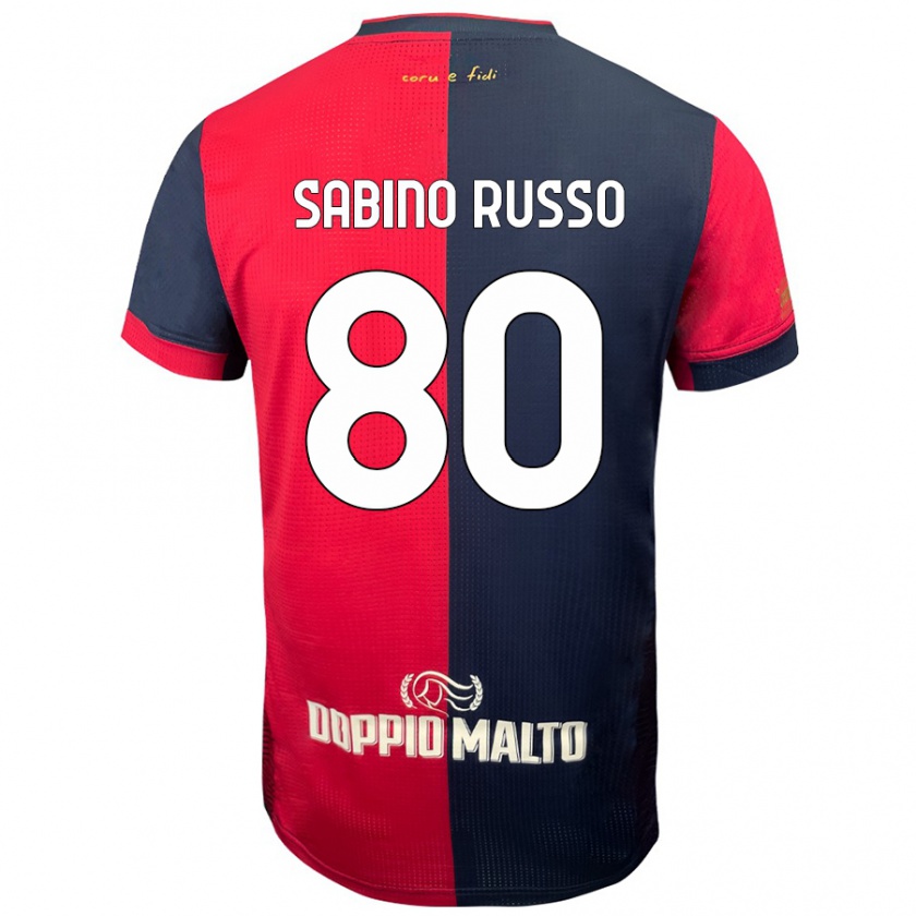 Kandiny Niño Camiseta Alessandro Sabino Russo #80 Rojo Azul Más Oscuro 1ª Equipación 2024/25 La Camisa Chile