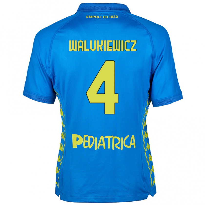 Kandiny Niño Camiseta Sebastian Walukiewicz #4 Azul 1ª Equipación 2024/25 La Camisa Chile