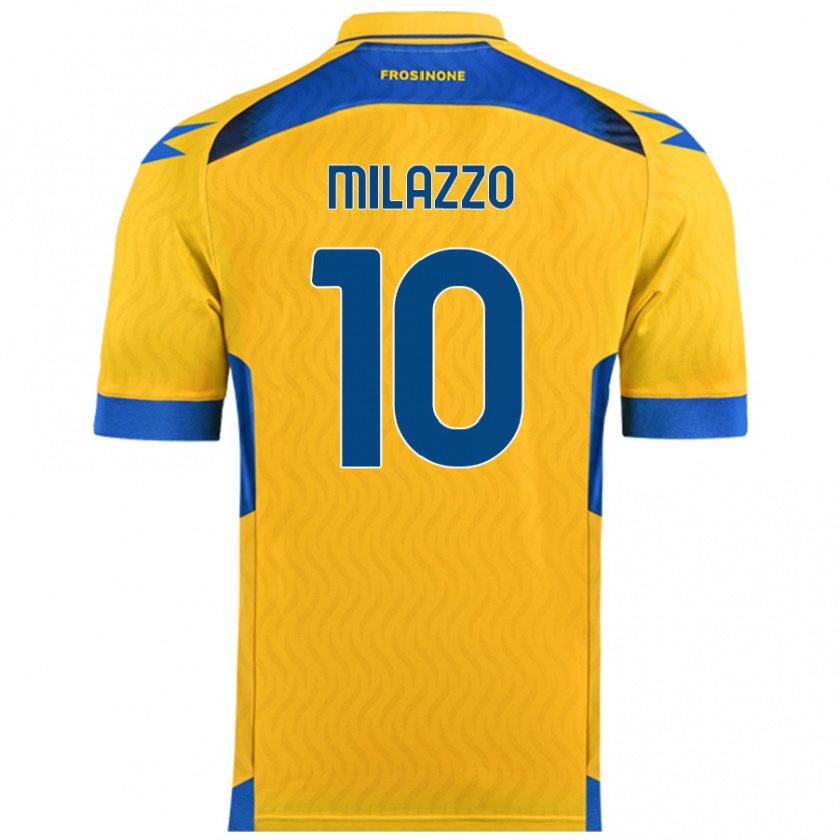 Kandiny Niño Camiseta Simone Milazzo #10 Amarillo 1ª Equipación 2024/25 La Camisa Chile