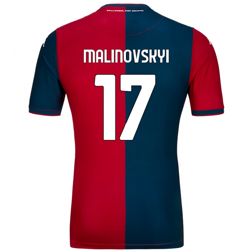 Kandiny Niño Camiseta Ruslan Malinovskyi #17 Rojo Azul Oscuro 1ª Equipación 2024/25 La Camisa Chile