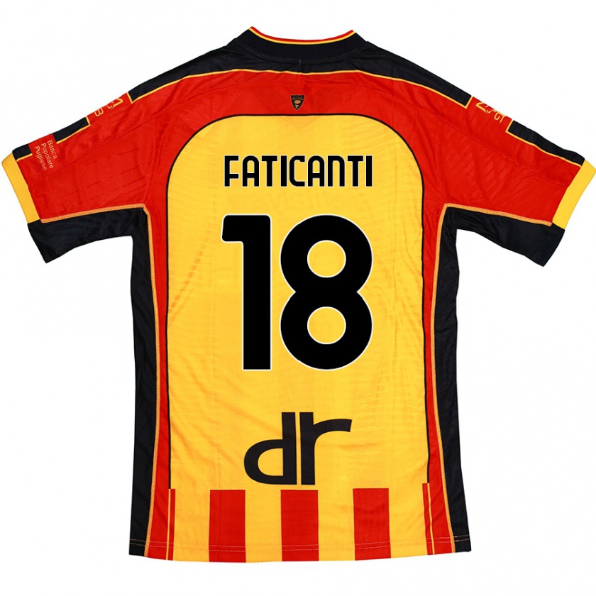 Kandiny Niño Camiseta Giacomo Faticanti #18 Amarillo Rojo 1ª Equipación 2024/25 La Camisa Chile