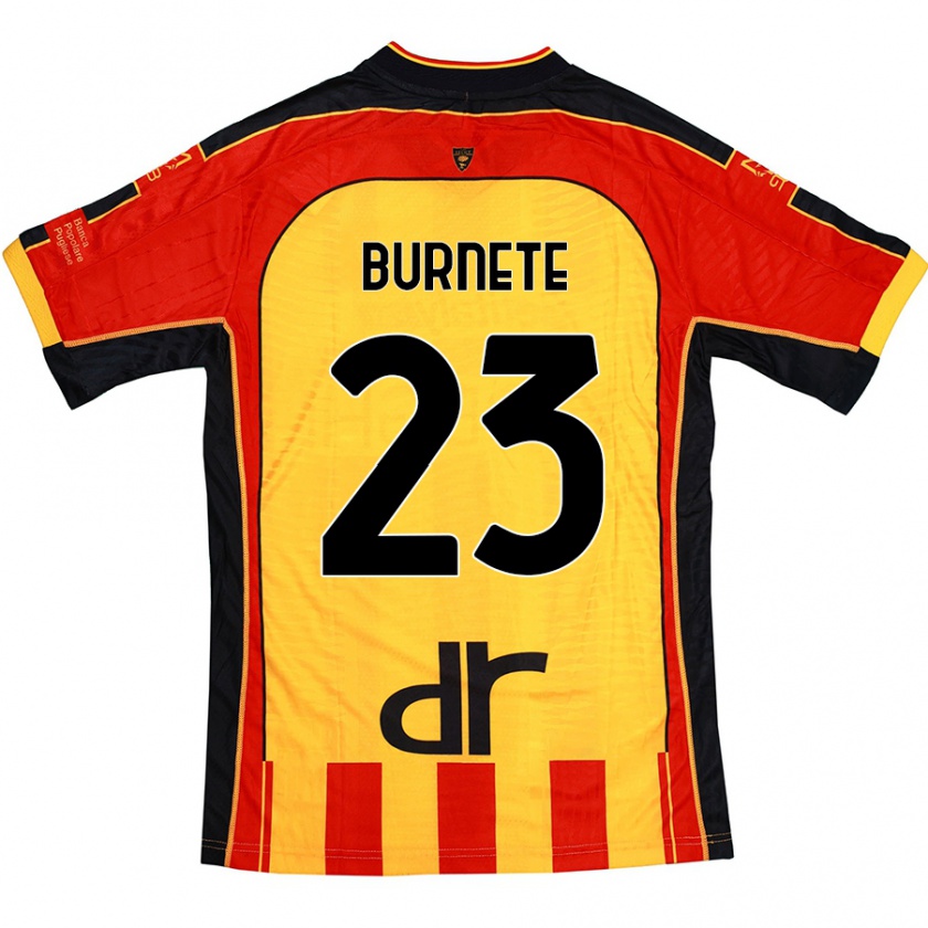 Kandiny Niño Camiseta Rareș Burnete #23 Amarillo Rojo 1ª Equipación 2024/25 La Camisa Chile