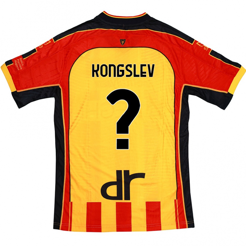 Kandiny Niño Camiseta Frederik Kongslev #0 Amarillo Rojo 1ª Equipación 2024/25 La Camisa Chile