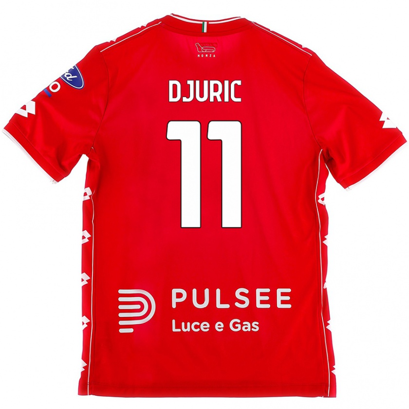 Kandiny Niño Camiseta Milan Djuric #11 Rojo Blanco 1ª Equipación 2024/25 La Camisa Chile