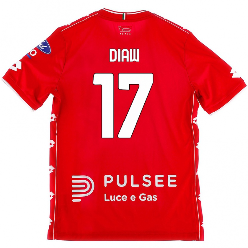 Kandiny Niño Camiseta Davide Diaw #17 Rojo Blanco 1ª Equipación 2024/25 La Camisa Chile