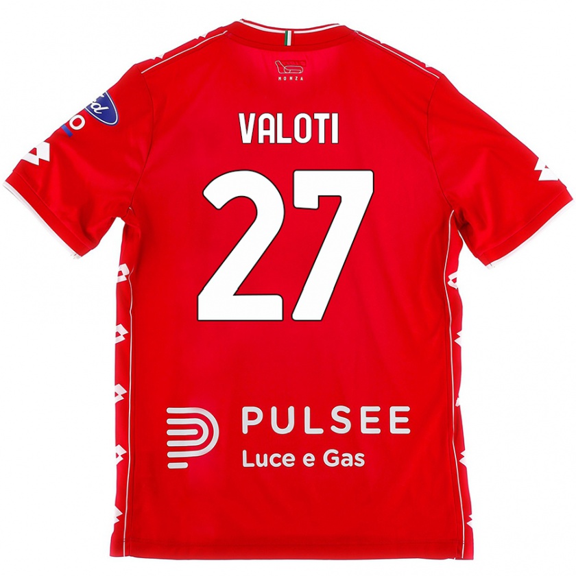 Kandiny Niño Camiseta Mattia Valoti #27 Rojo Blanco 1ª Equipación 2024/25 La Camisa Chile