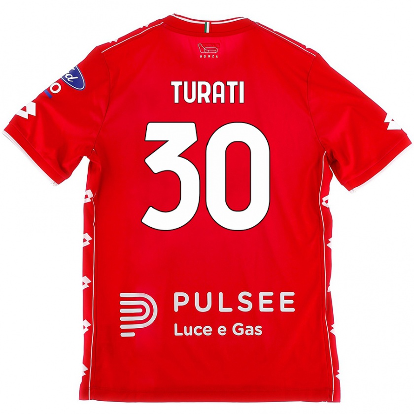 Kandiny Niño Camiseta Stefano Turati #30 Rojo Blanco 1ª Equipación 2024/25 La Camisa Chile