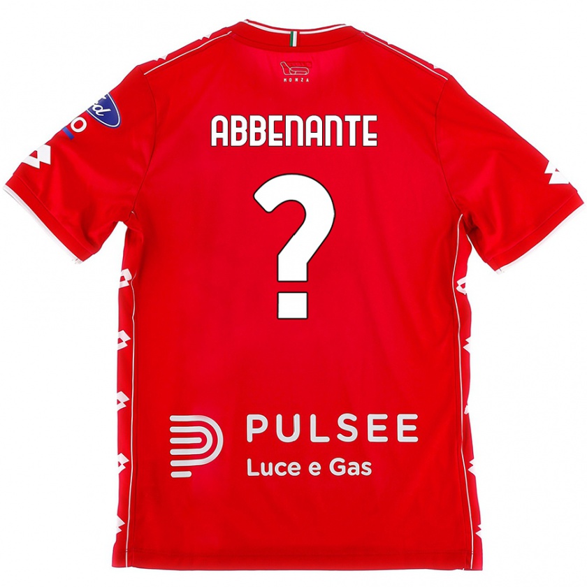 Kandiny Niño Camiseta Alessandro Abbenante #0 Rojo Blanco 1ª Equipación 2024/25 La Camisa Chile