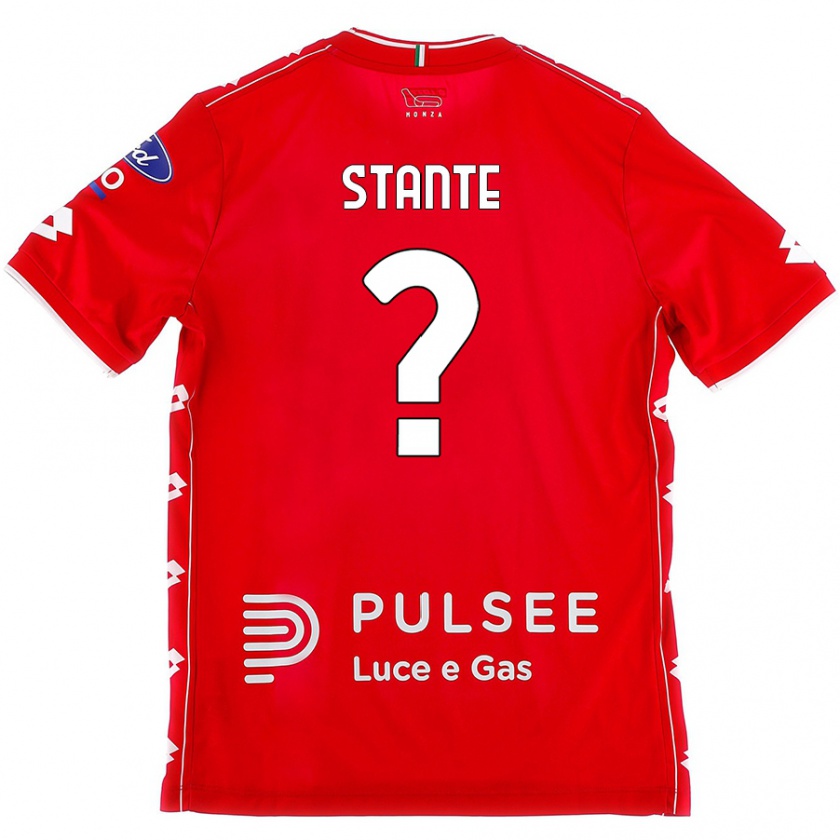 Kandiny Niño Camiseta Edoardo Stante #0 Rojo Blanco 1ª Equipación 2024/25 La Camisa Chile