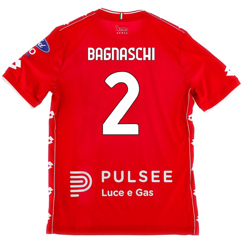 Kandiny Niño Camiseta Alessandro Bagnaschi #2 Rojo Blanco 1ª Equipación 2024/25 La Camisa Chile