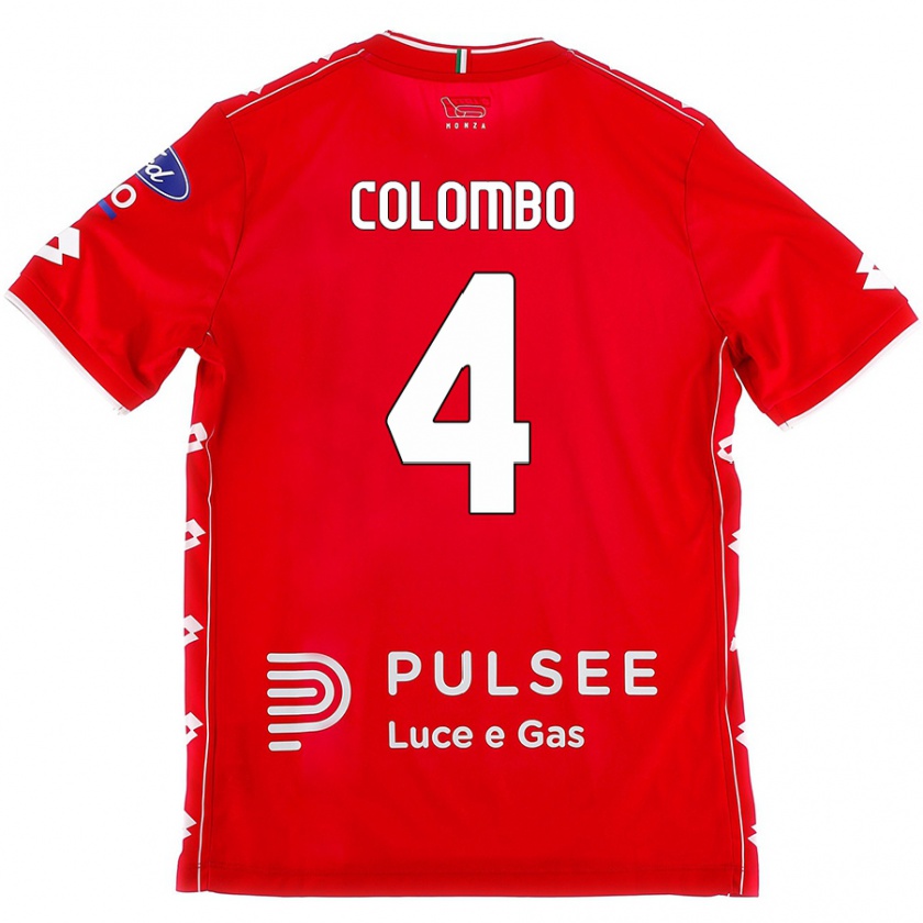 Kandiny Niño Camiseta Leonardo Colombo #4 Rojo Blanco 1ª Equipación 2024/25 La Camisa Chile