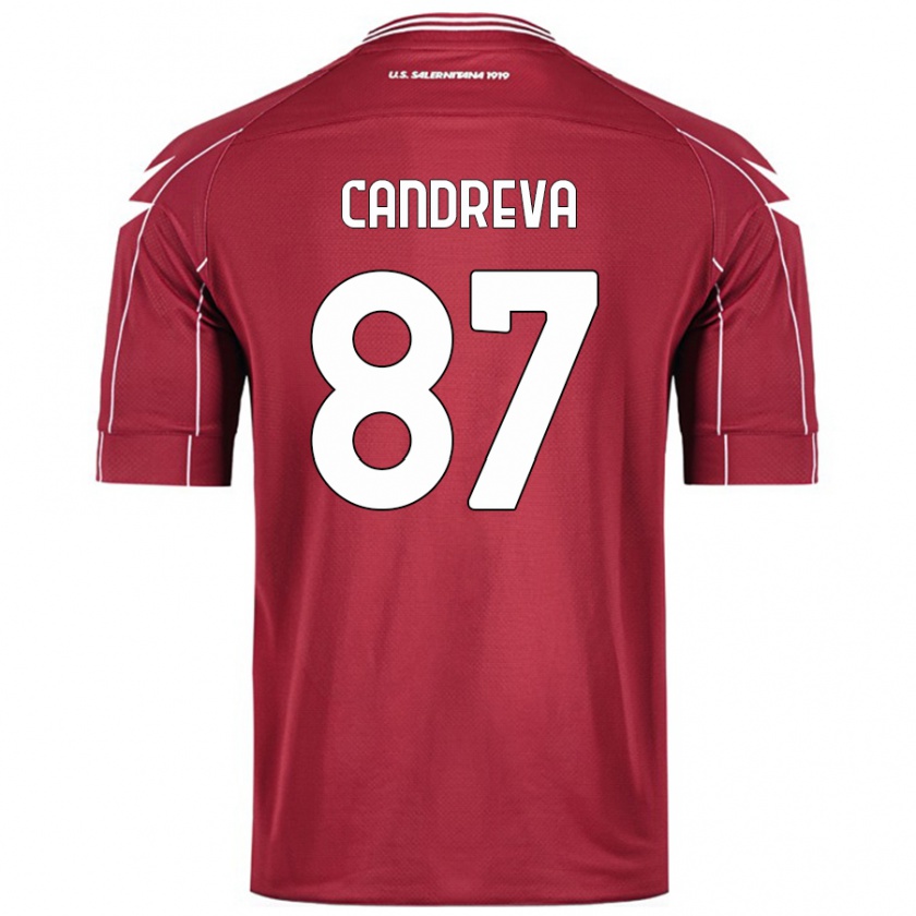 Kandiny Niño Camiseta Antonio Candreva #87 Borgoña 1ª Equipación 2024/25 La Camisa Chile