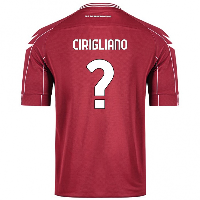 Kandiny Niño Camiseta Giulio Cirigliano #0 Borgoña 1ª Equipación 2024/25 La Camisa Chile