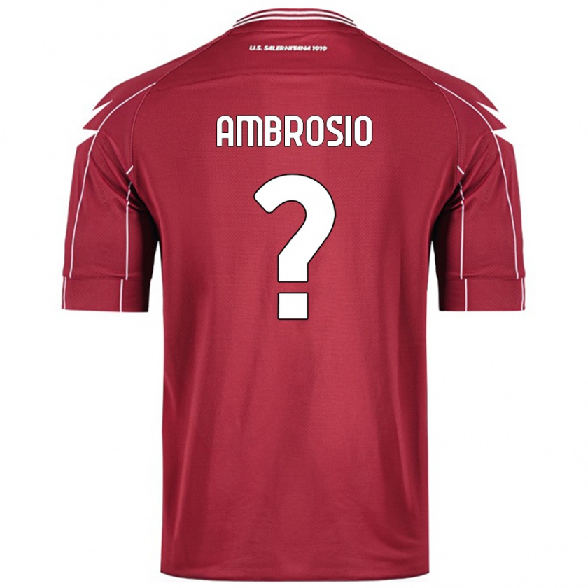 Kandiny Niño Camiseta Alfonso Ambrosio #0 Borgoña 1ª Equipación 2024/25 La Camisa Chile