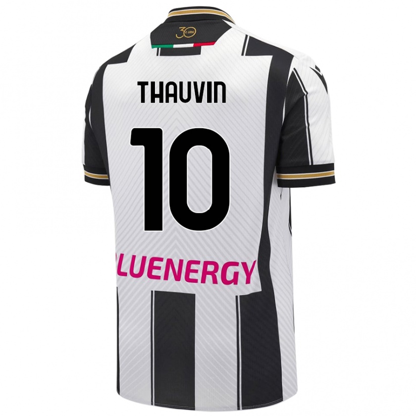 Kandiny Niño Camiseta Florian Thauvin #10 Blanco Negro 1ª Equipación 2024/25 La Camisa Chile