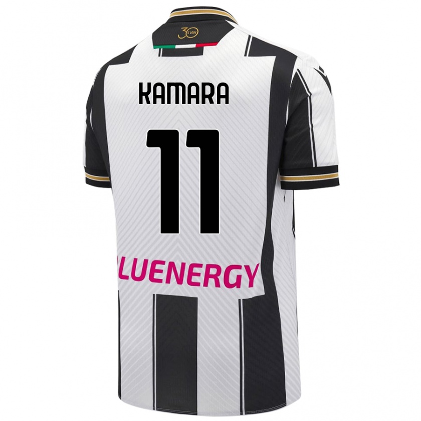 Kandiny Niño Camiseta Hassane Kamara #11 Blanco Negro 1ª Equipación 2024/25 La Camisa Chile