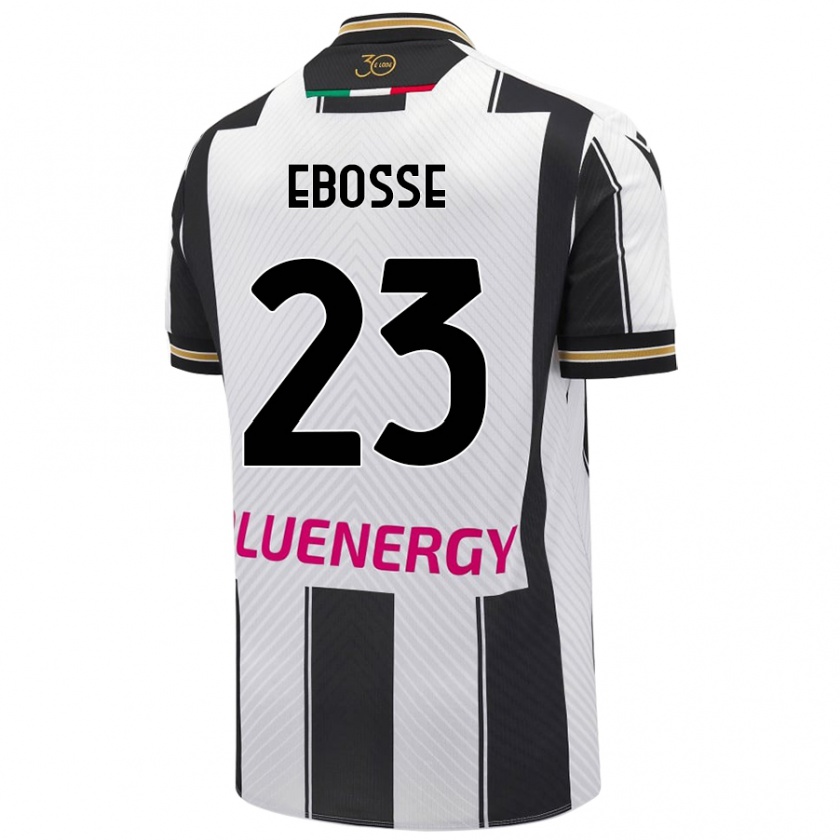 Kandiny Niño Camiseta Enzo Ebosse #23 Blanco Negro 1ª Equipación 2024/25 La Camisa Chile