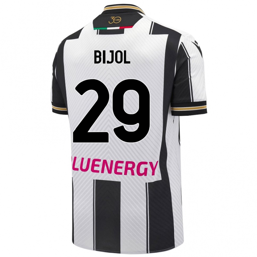 Kandiny Niño Camiseta Jaka Bijol #29 Blanco Negro 1ª Equipación 2024/25 La Camisa Chile