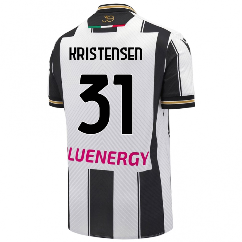 Kandiny Niño Camiseta Thomas Kristensen #31 Blanco Negro 1ª Equipación 2024/25 La Camisa Chile