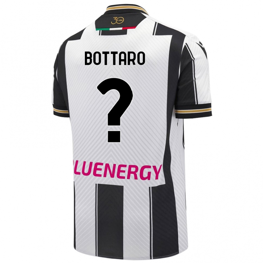 Kandiny Niño Camiseta Leonardo Bottaro #0 Blanco Negro 1ª Equipación 2024/25 La Camisa Chile