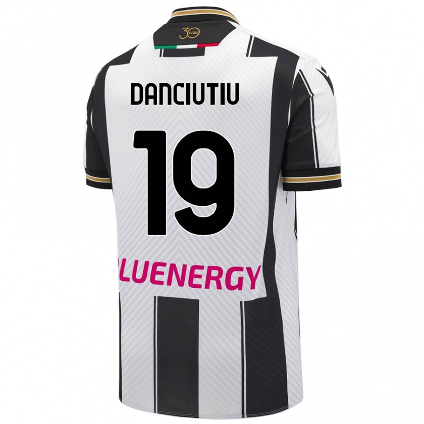 Kandiny Niño Camiseta Vlad Danciuțiu #19 Blanco Negro 1ª Equipación 2024/25 La Camisa Chile