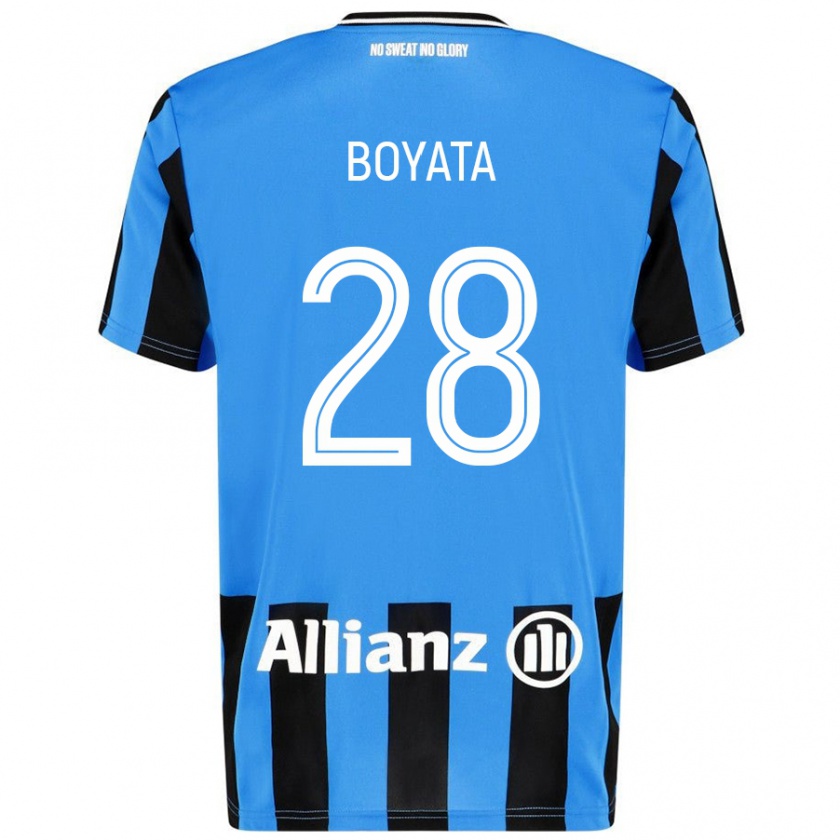 Kandiny Niño Camiseta Dedryck Boyata #28 Azul Cielo Negro 1ª Equipación 2024/25 La Camisa Chile