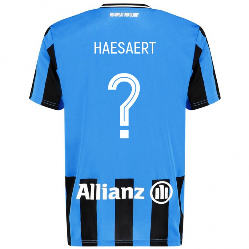 Kandiny Niño Camiseta Mateo Haesaert #0 Azul Cielo Negro 1ª Equipación 2024/25 La Camisa Chile