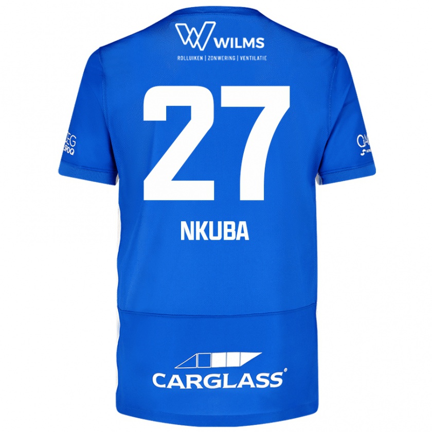 Kandiny Niño Camiseta Ken Nkuba #27 Azul 1ª Equipación 2024/25 La Camisa Chile