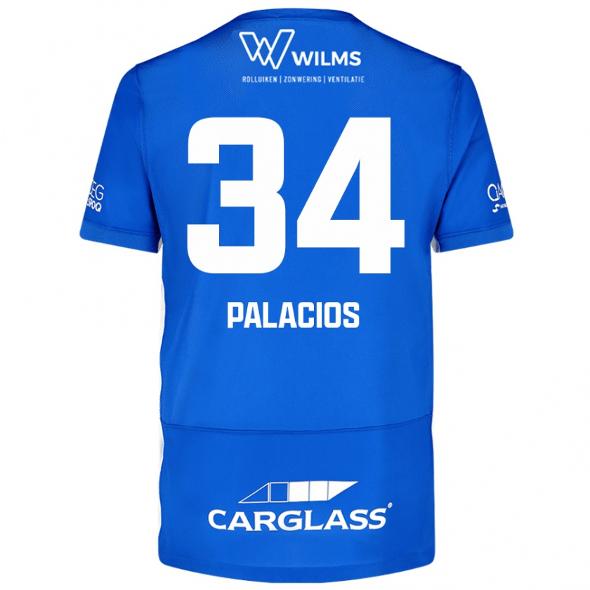 Kandiny Niño Camiseta Adrián Palacios #34 Azul 1ª Equipación 2024/25 La Camisa Chile