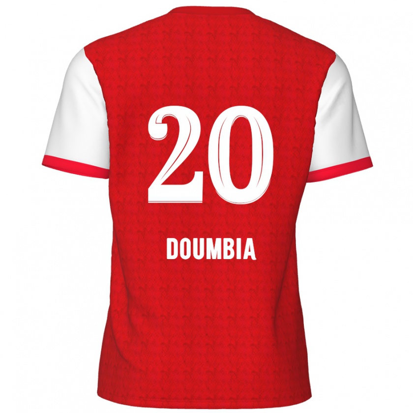 Kandiny Niño Camiseta Mahamadou Doumbia #20 Rojo Blanco 1ª Equipación 2024/25 La Camisa Chile