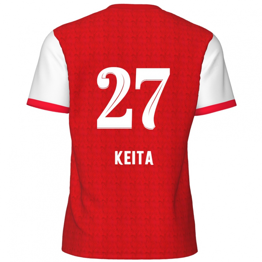 Kandiny Niño Camiseta Mandela Keita #27 Rojo Blanco 1ª Equipación 2024/25 La Camisa Chile