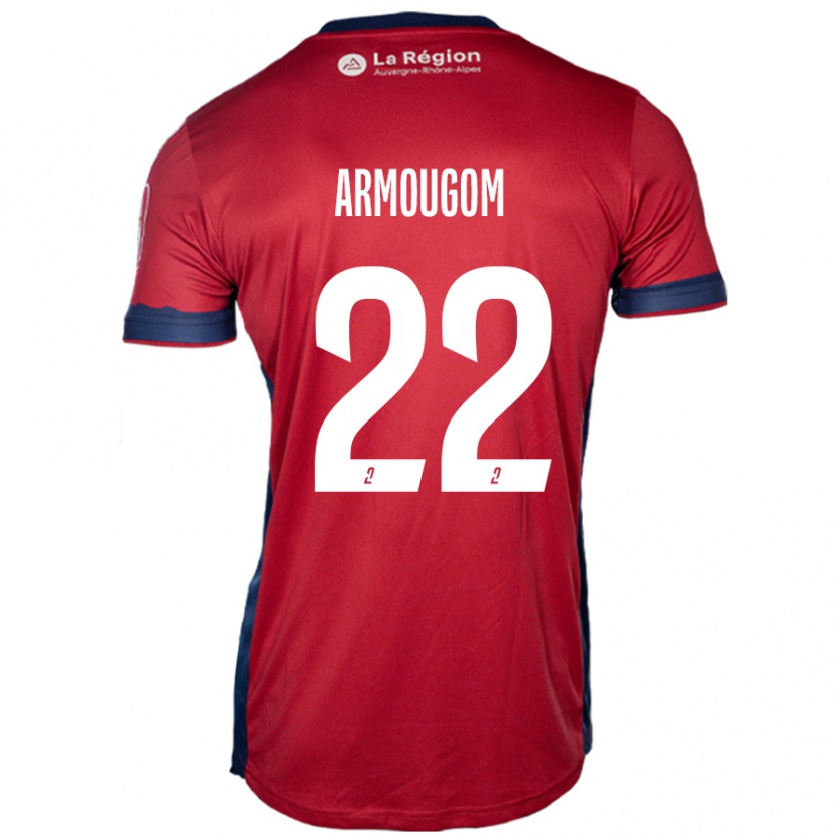 Kandiny Niño Camiseta Yoël Armougom #22 Borgoña Claro 1ª Equipación 2024/25 La Camisa Chile