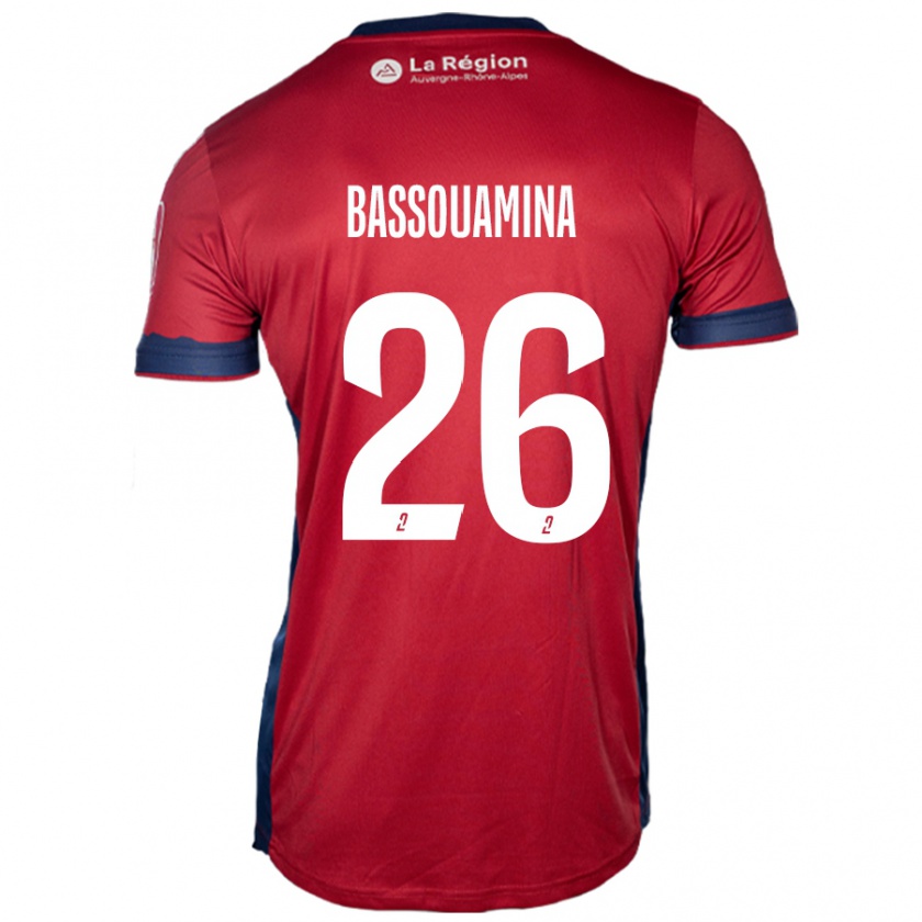 Kandiny Niño Camiseta Mons Bassouamina #26 Borgoña Claro 1ª Equipación 2024/25 La Camisa Chile