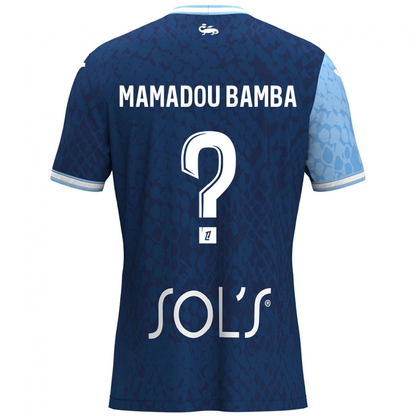 Kandiny Niño Camiseta Ben Mamadou Bamba #0 Azul Cielo Azul Oscuro 1ª Equipación 2024/25 La Camisa Chile