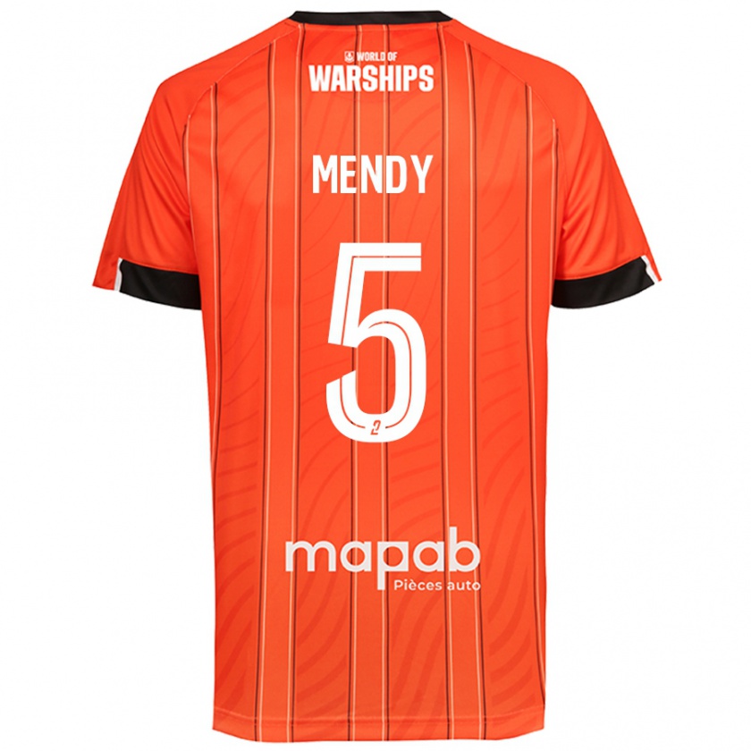 Kandiny Niño Camiseta Benjamin Mendy #5 Naranja 1ª Equipación 2024/25 La Camisa Chile