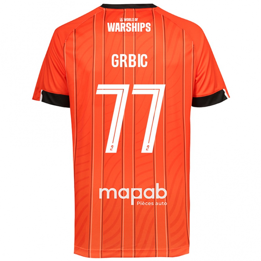 Kandiny Niño Camiseta Adrian Grbic #77 Naranja 1ª Equipación 2024/25 La Camisa Chile