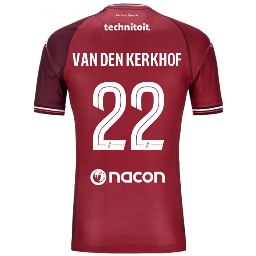 Kandiny Niño Camiseta Kevin Van Den Kerkhof #22 Rojo Granata 1ª Equipación 2024/25 La Camisa Chile