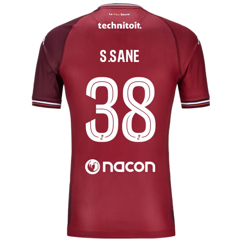 Kandiny Niño Camiseta Sadibou Sané #38 Rojo Granata 1ª Equipación 2024/25 La Camisa Chile