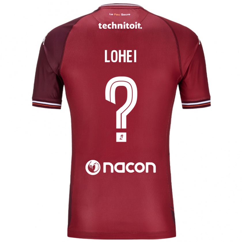 Kandiny Niño Camiseta Fabio Lohei #0 Rojo Granata 1ª Equipación 2024/25 La Camisa Chile