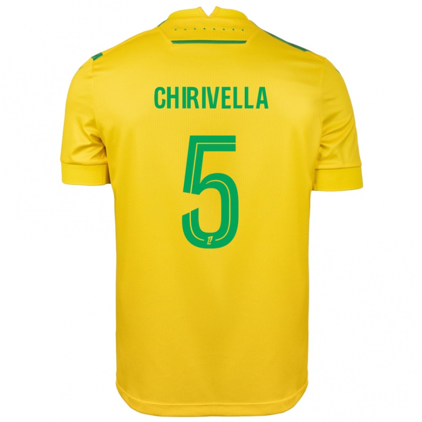 Kandiny Niño Camiseta Pedro Chirivella #5 Amarillo Verde 1ª Equipación 2024/25 La Camisa Chile