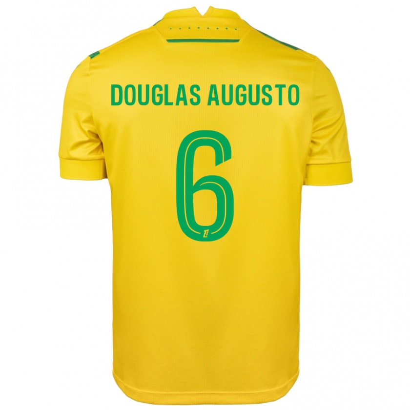 Kandiny Niño Camiseta Douglas Augusto #6 Amarillo Verde 1ª Equipación 2024/25 La Camisa Chile