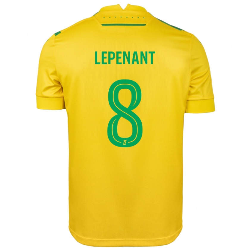 Kandiny Niño Camiseta Johann Lepenant #8 Amarillo Verde 1ª Equipación 2024/25 La Camisa Chile