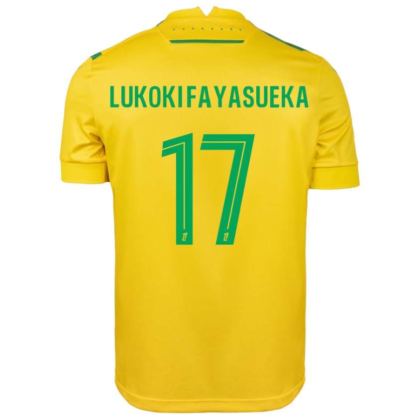 Kandiny Niño Camiseta Kévin Lukoki Fayasueka #17 Amarillo Verde 1ª Equipación 2024/25 La Camisa Chile