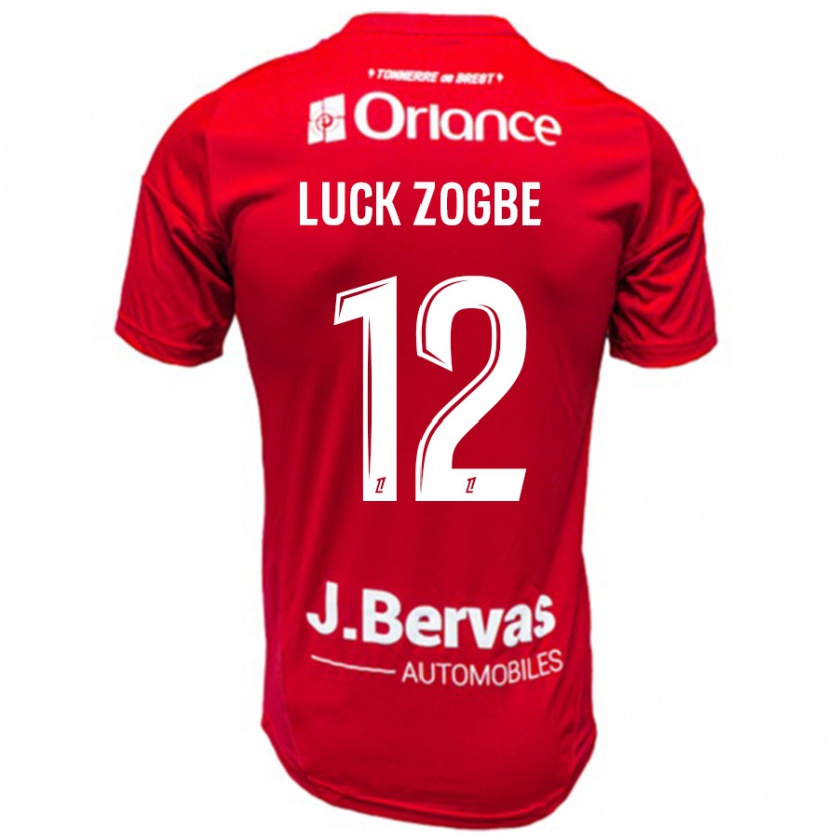 Kandiny Niño Camiseta Luck Zogbé #12 Rojo Blanco 1ª Equipación 2024/25 La Camisa Chile