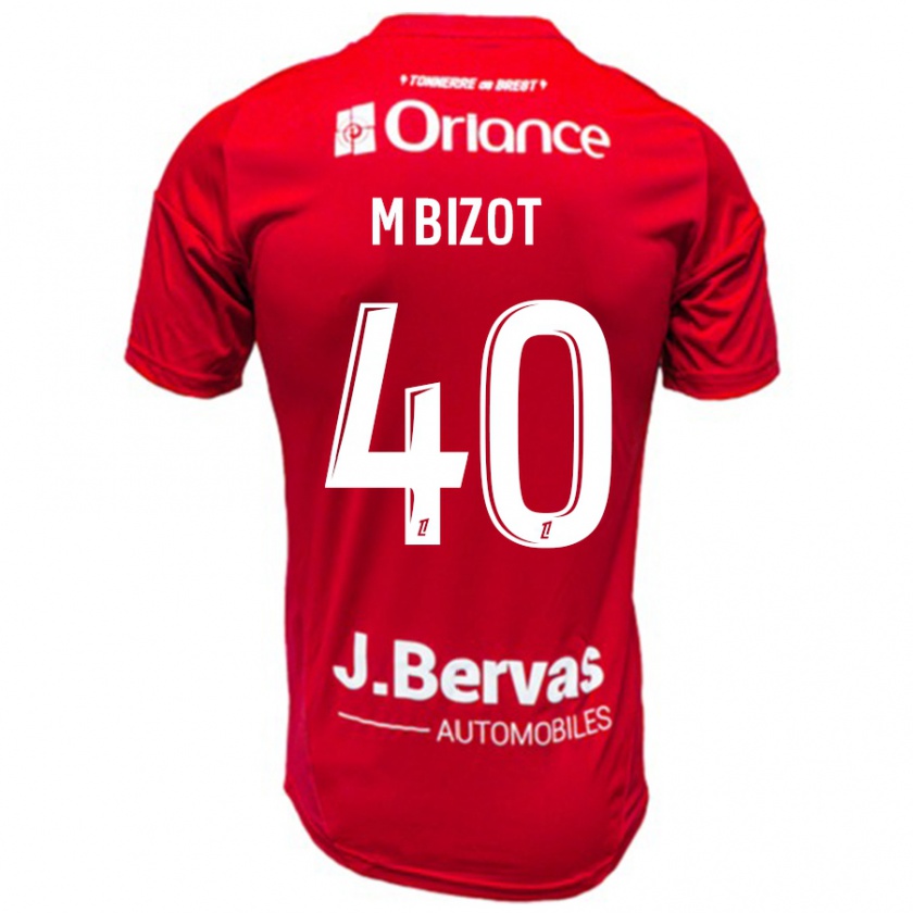 Kandiny Niño Camiseta Marco Bizot #40 Rojo Blanco 1ª Equipación 2024/25 La Camisa Chile