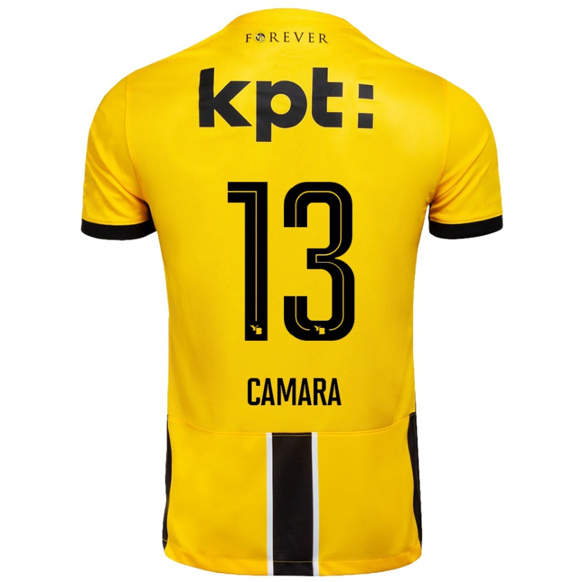 Kandiny Niño Camiseta Mohamed Camara #13 Amarillo Negro 1ª Equipación 2024/25 La Camisa Chile