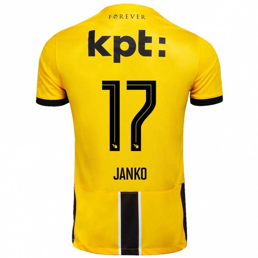 Kandiny Niño Camiseta Saidy Janko #17 Amarillo Negro 1ª Equipación 2024/25 La Camisa Chile