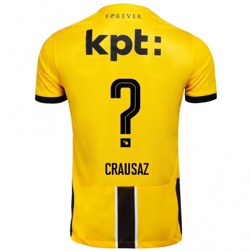 Kandiny Niño Camiseta Tim Crausaz #0 Amarillo Negro 1ª Equipación 2024/25 La Camisa Chile